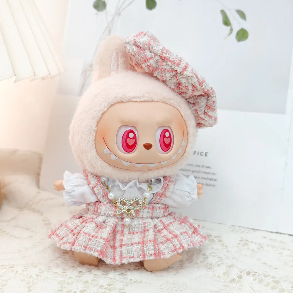 Conjunto para Labubu - detalhes em pérolas e broche