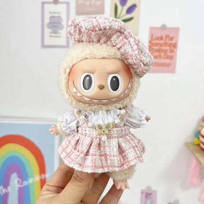 Conjunto para Labubu - detalhes em pérolas e broche